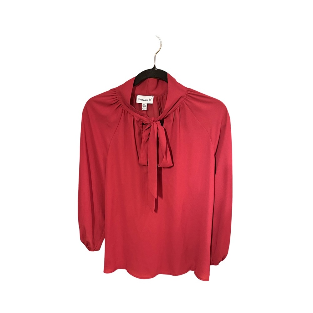 Veronica M Berry Tie Neck Blouse, Size XS.